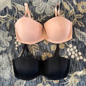 Black and Blush Bras, Delta Burke, Size 40DD- Selling as a pair